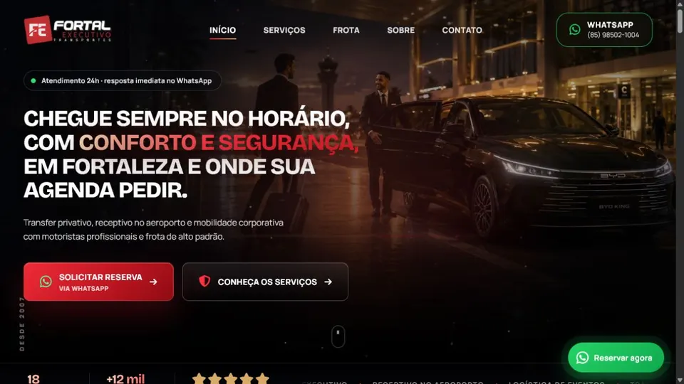 Página inicial do site Fortal Executivo